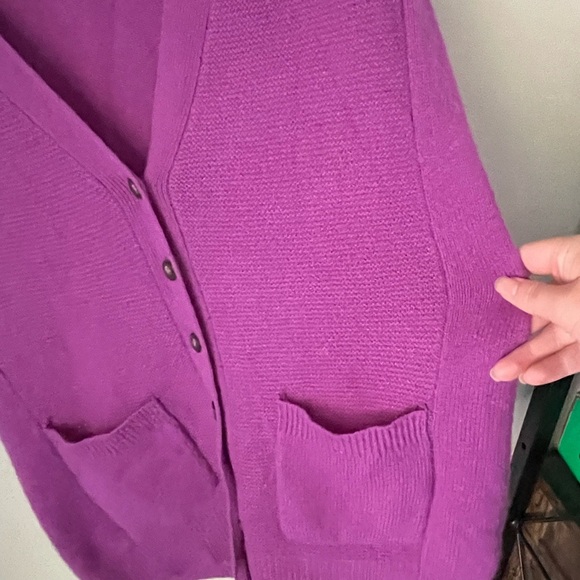 J. Crew Wallace Merino Wool Bold Purple Cardigan Size XS - Picture 2 of 9